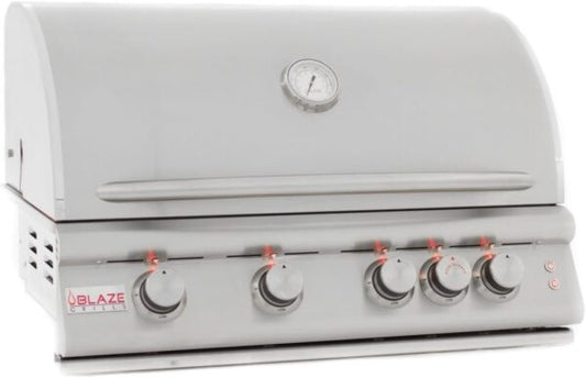 Blaze 32 Inch 4-Burner LTE Gas Grill with Rear Burner and Built-in Lighting System