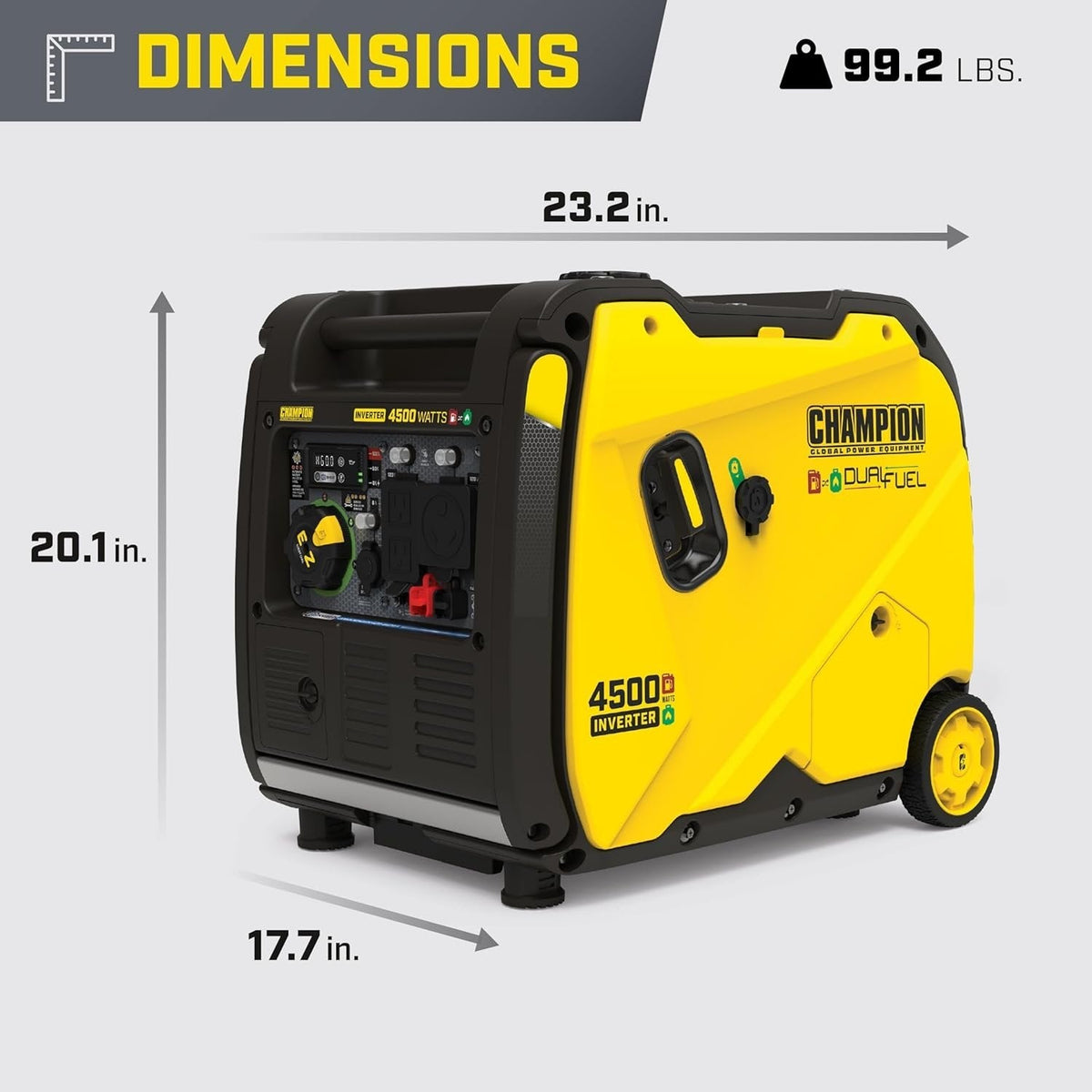 Champion 4,500-Watt Portable Dual Fuel Inverter Generator 200991