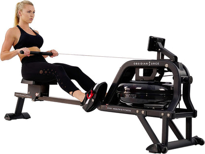 Sunny Health and Fitness Obsidian Surge Water Rowing Machine