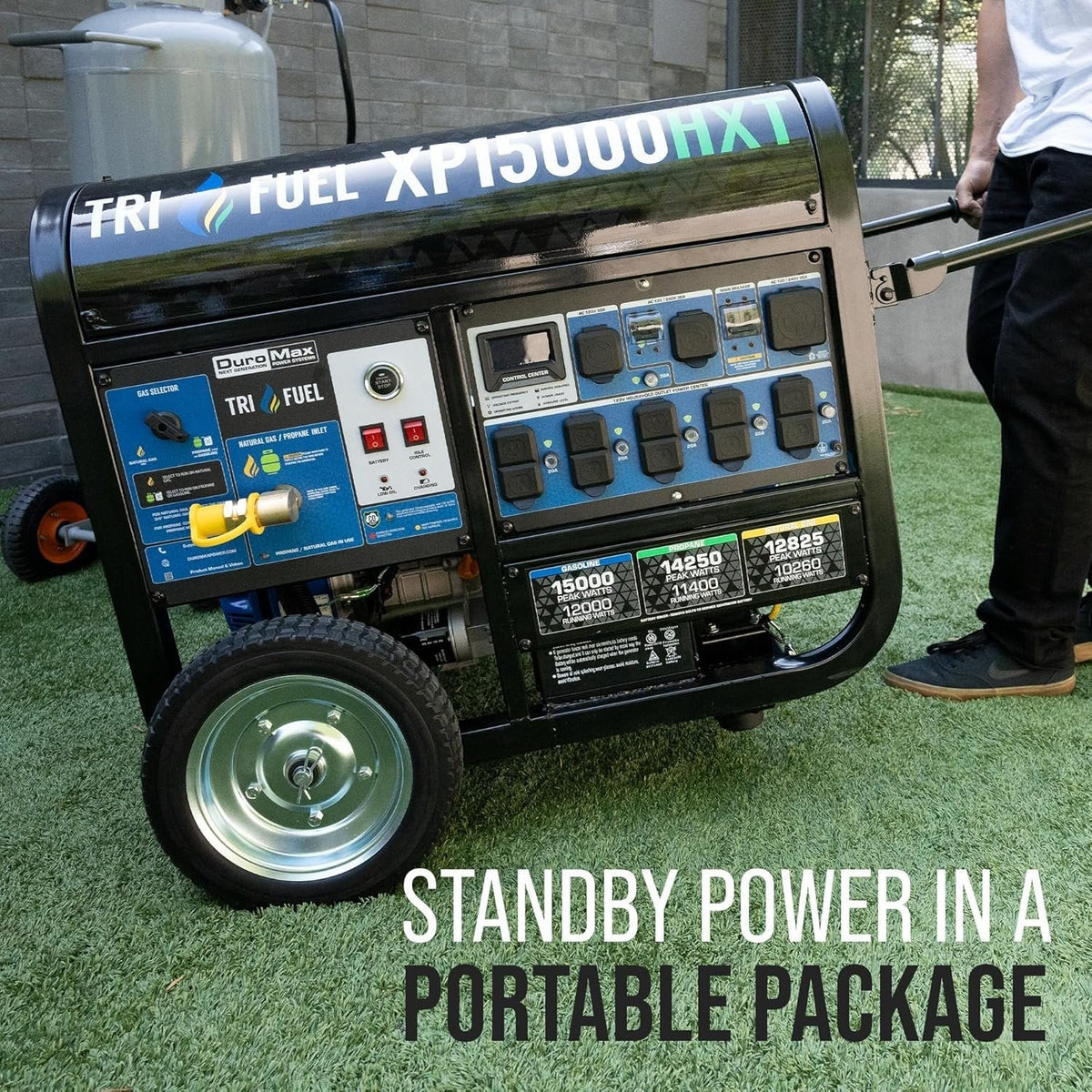 DuroMax 15,000-Watt Tri-Fuel Portable Generator XP15000HXT